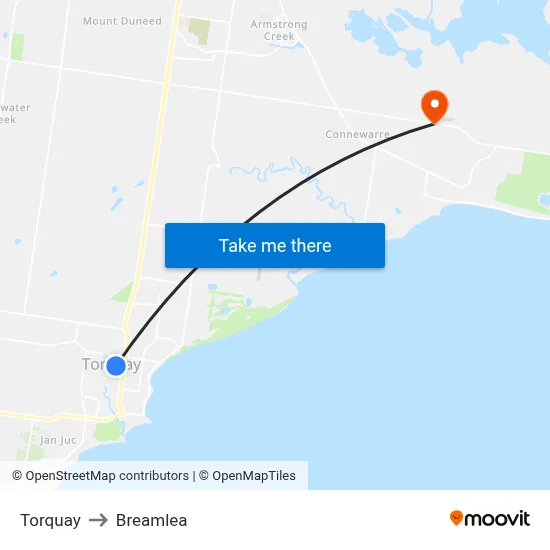 Torquay to Breamlea map