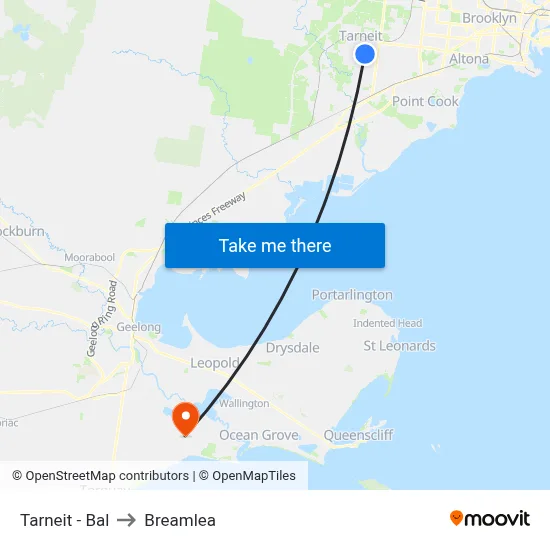 Tarneit - Bal to Breamlea map