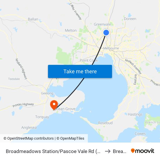 Broadmeadows Station/Pascoe Vale Rd (Broadmeadows) to Breamlea map