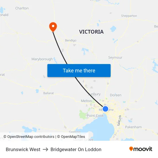 Brunswick West to Bridgewater On Loddon map