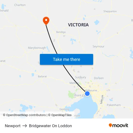 Newport to Bridgewater On Loddon map