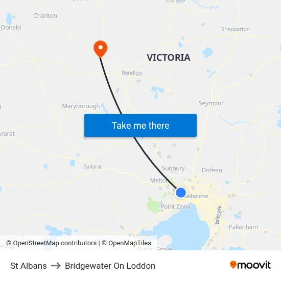 St Albans to Bridgewater On Loddon map