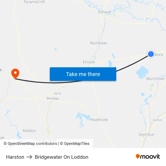 Harston to Bridgewater On Loddon map