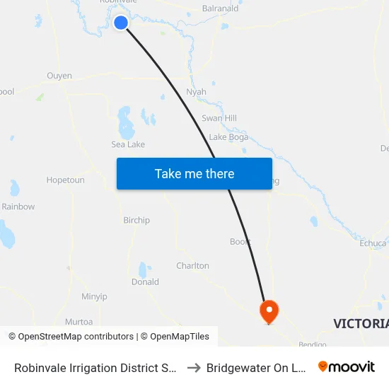 Robinvale Irrigation District Section B to Bridgewater On Loddon map