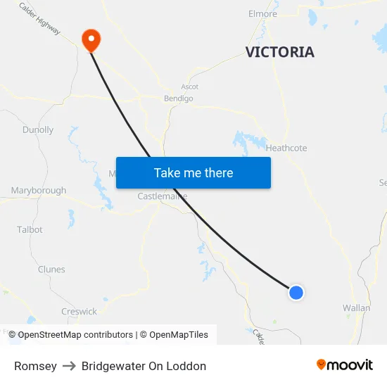 Romsey to Bridgewater On Loddon map