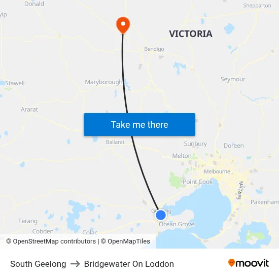 South Geelong to Bridgewater On Loddon map