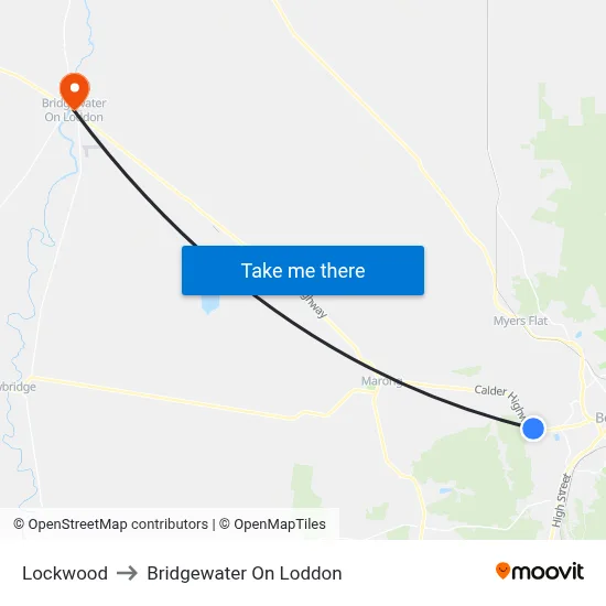 Lockwood to Bridgewater On Loddon map