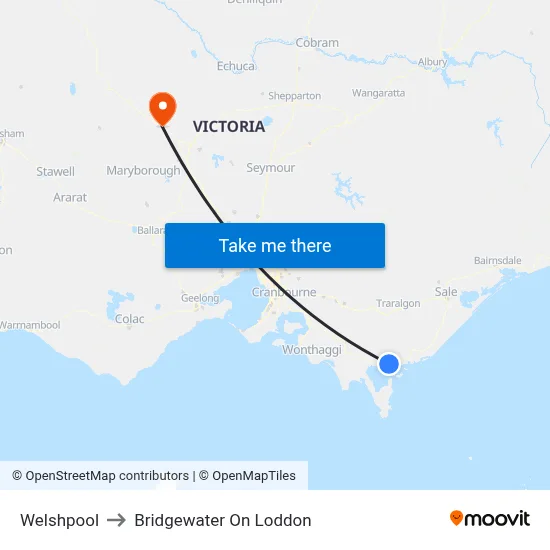 Welshpool to Bridgewater On Loddon map