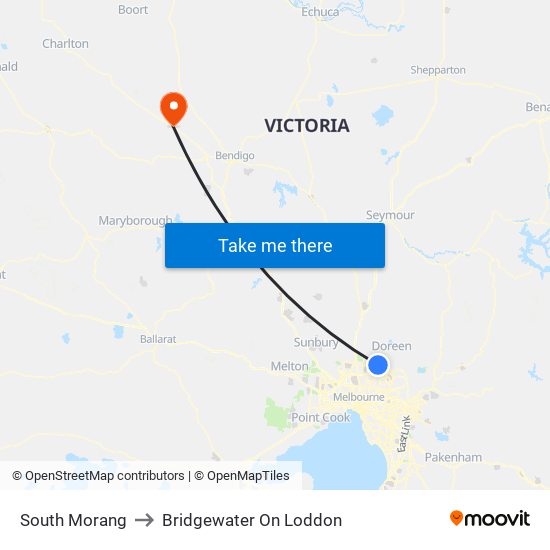 South Morang to Bridgewater On Loddon map