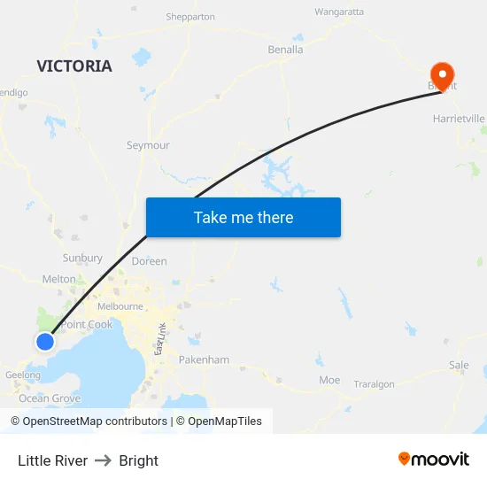Little River to Bright map