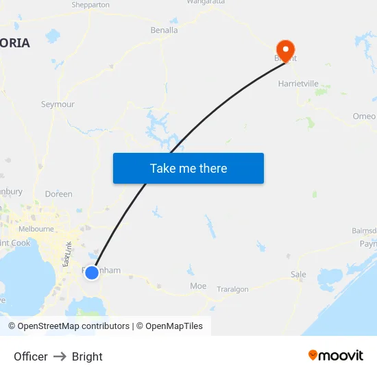 Officer to Bright map