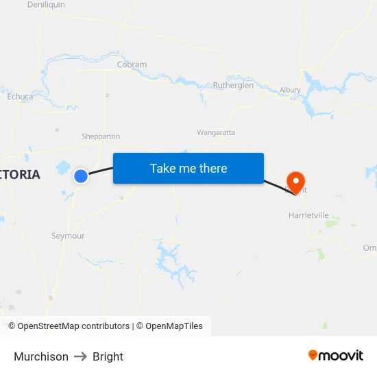 Murchison to Bright map