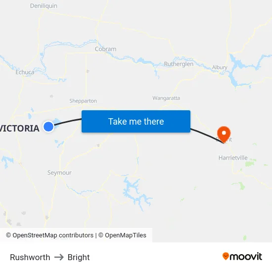 Rushworth to Bright map