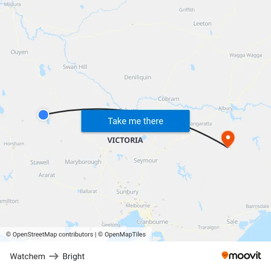 Watchem to Bright map