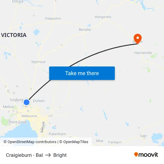 Craigieburn - Bal to Bright map