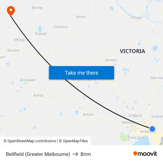 Bellfield (Greater Melbourne) to Brim map