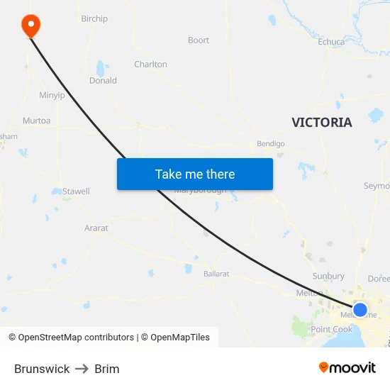 Brunswick to Brim map