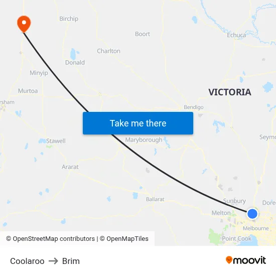 Coolaroo to Brim map