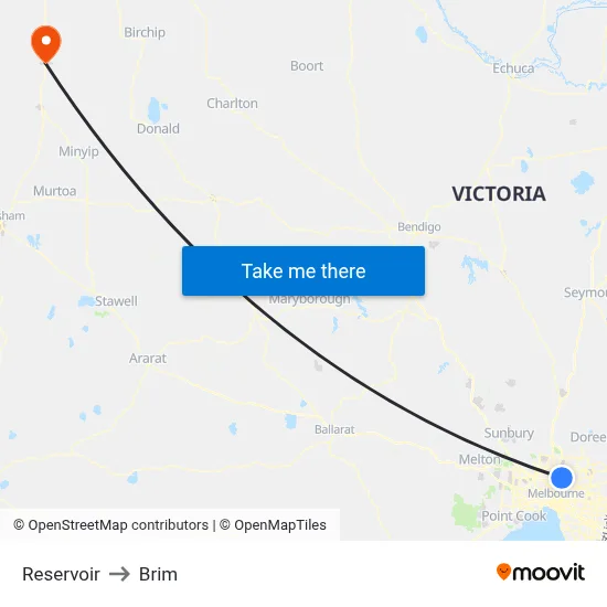 Reservoir to Brim map