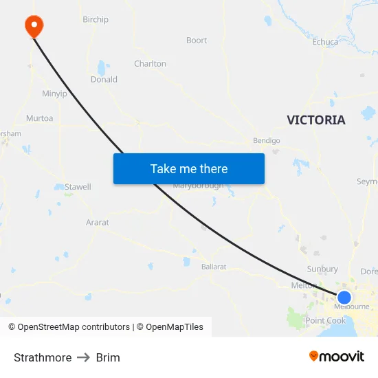 Strathmore to Brim map