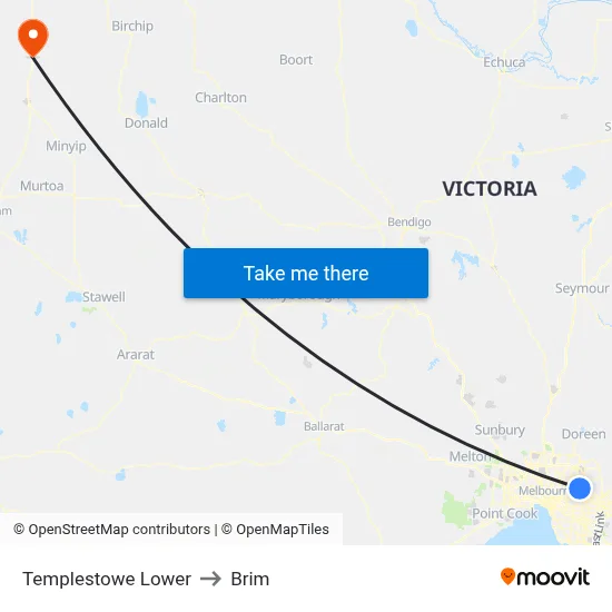Templestowe Lower to Brim map