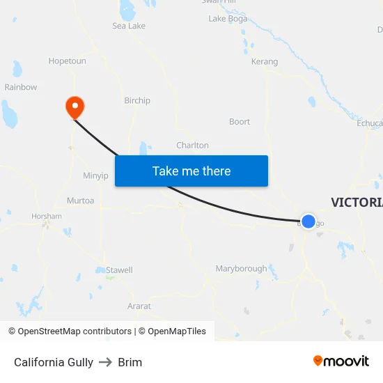 California Gully to Brim map