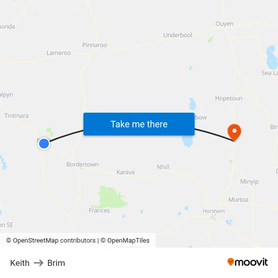 Keith to Brim map