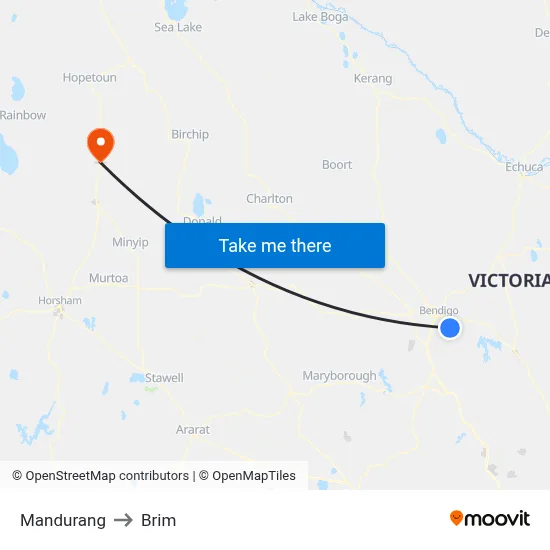 Mandurang to Brim map