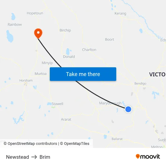 Newstead to Brim map