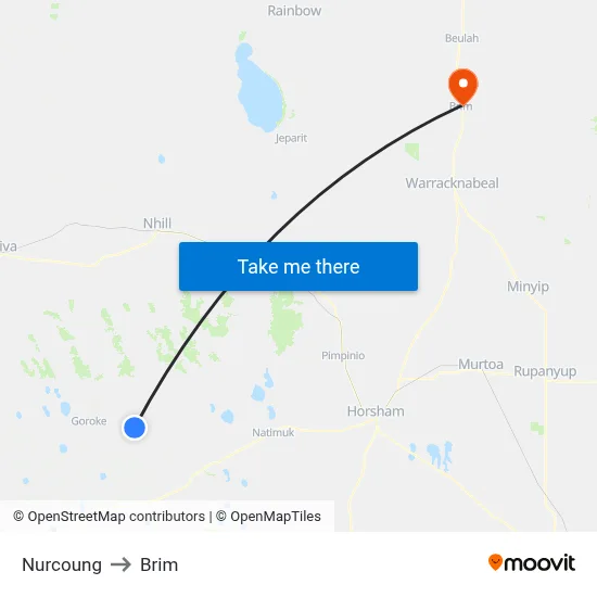 Nurcoung to Brim map