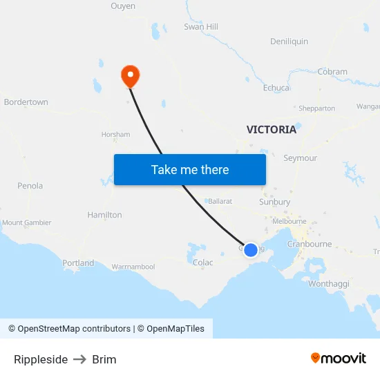 Rippleside to Brim map