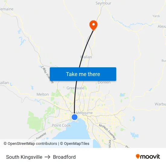 South Kingsville to Broadford map