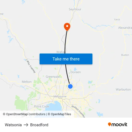 Watsonia to Broadford map
