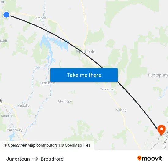 Junortoun to Broadford map