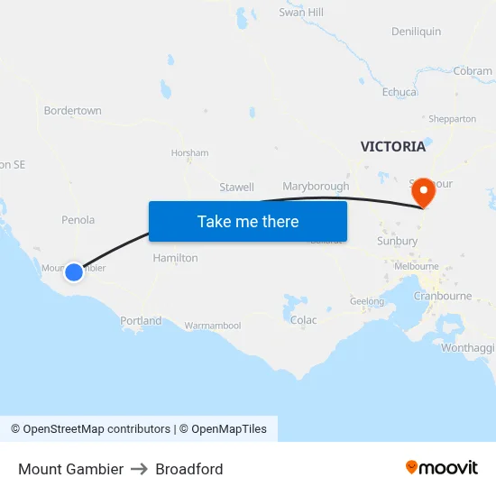 Mount Gambier to Broadford map