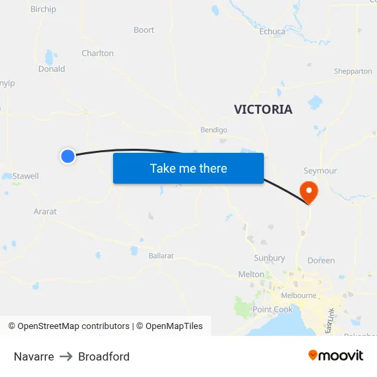 Navarre to Broadford map