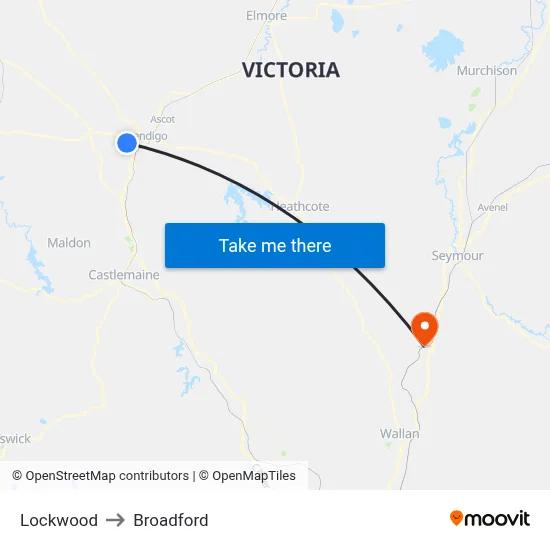 Lockwood to Broadford map