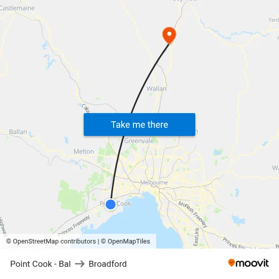 Point Cook - Bal to Broadford map