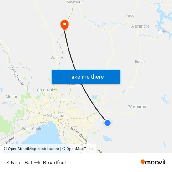 Silvan - Bal to Broadford map
