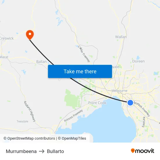 Murrumbeena to Bullarto map