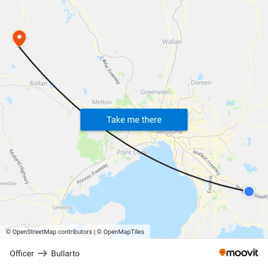Officer to Bullarto map