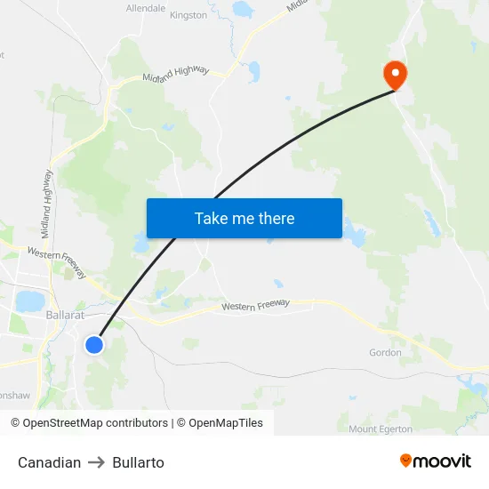 Canadian to Bullarto map