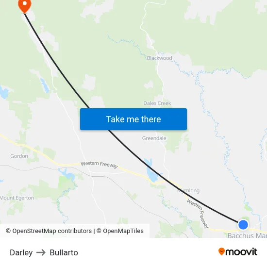 Darley to Bullarto map