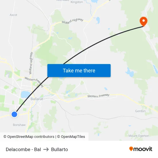 Delacombe - Bal to Bullarto map