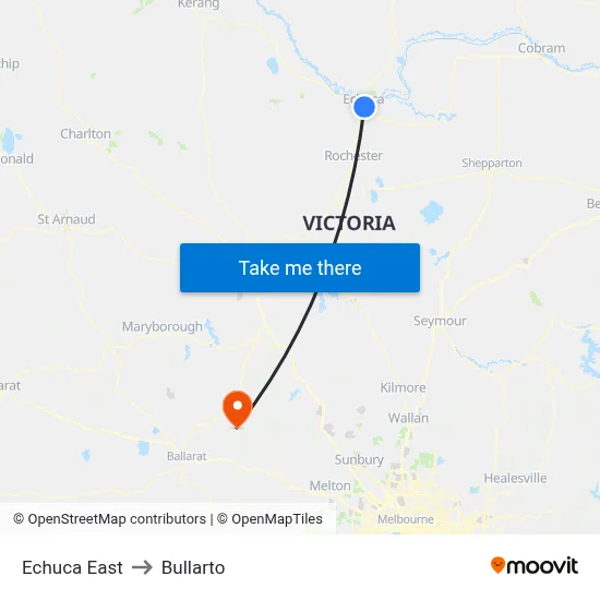 Echuca East to Bullarto map