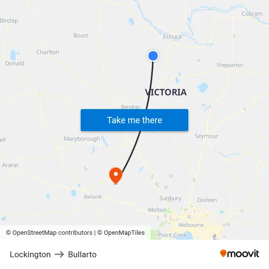 Lockington to Bullarto map