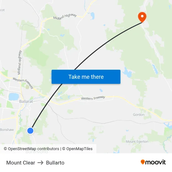 Mount Clear to Bullarto map