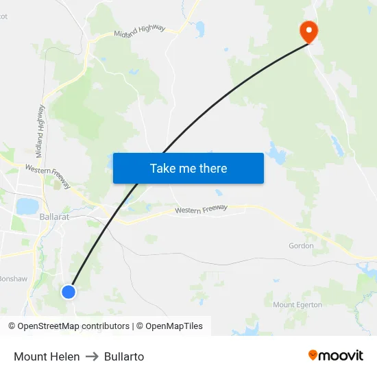 Mount Helen to Bullarto map