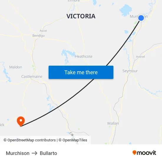 Murchison to Bullarto map