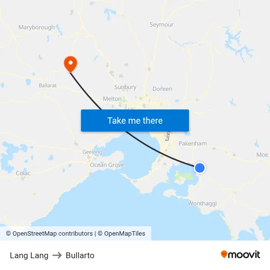 Lang Lang to Bullarto map